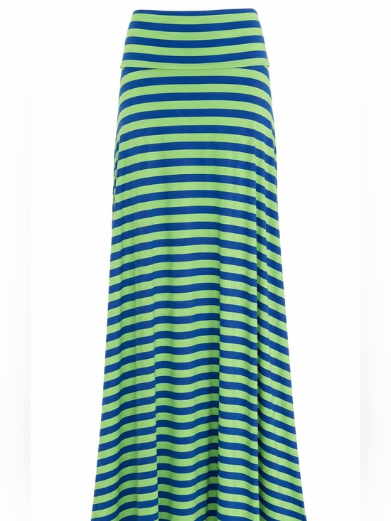 LuLaRoe Dresses & Skirts - LuLaRoe XXS Blue Lime Green Striped Maxi Skirt Coastal Y2K Stretch Boho